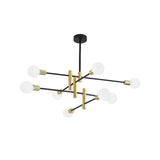 Modern Brass Sputnik Glass Globe Pendant Chandelier Image - 3