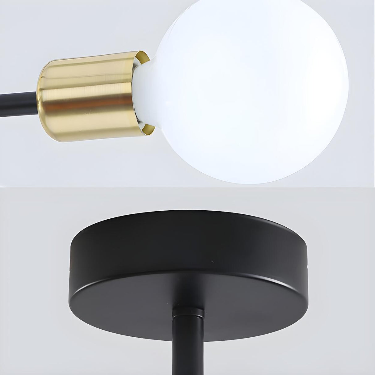 Modern Brass Sputnik Glass Globe Pendant Chandelier Image - 4
