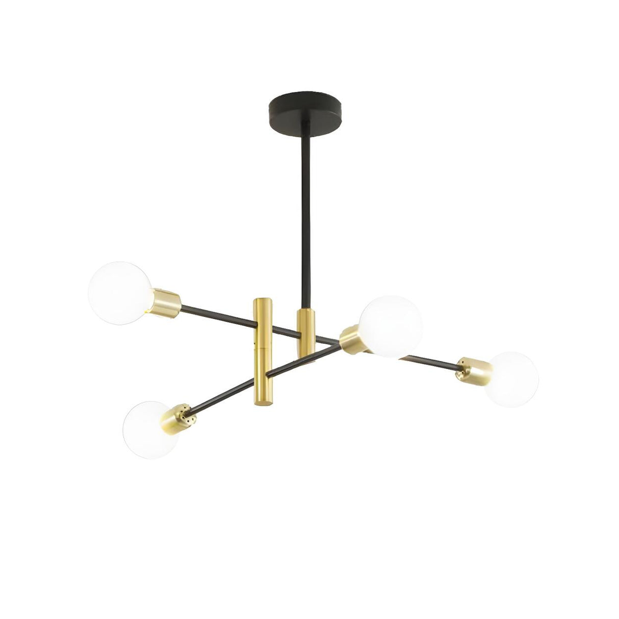 Modern Brass Sputnik Glass Globe Pendant Chandelier Image - 7