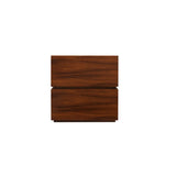 Modern Brown and Black Wood Nightstand with Drawer Storage Image - 11