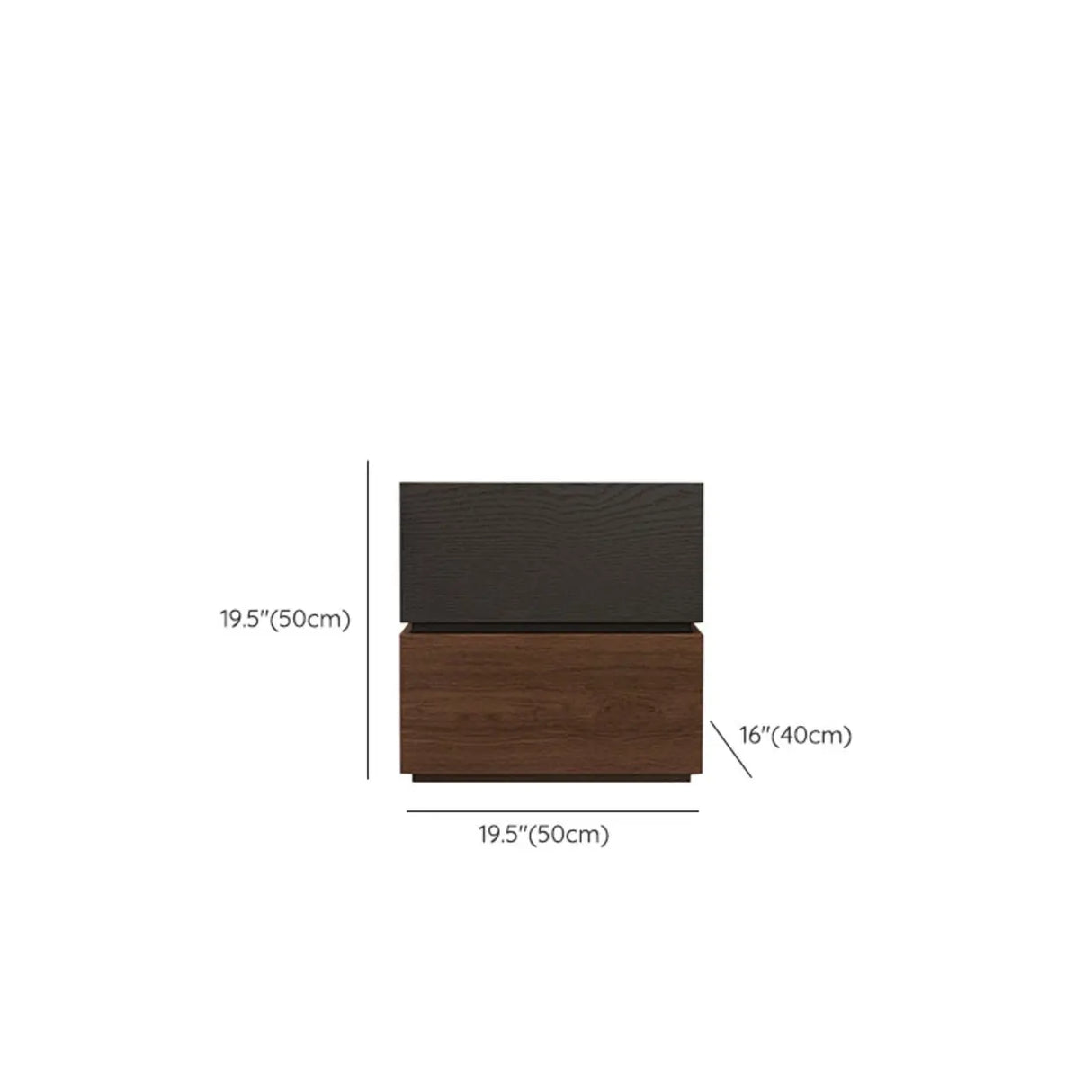 Modern Brown and Black Wood Nightstand with Drawer Storage 