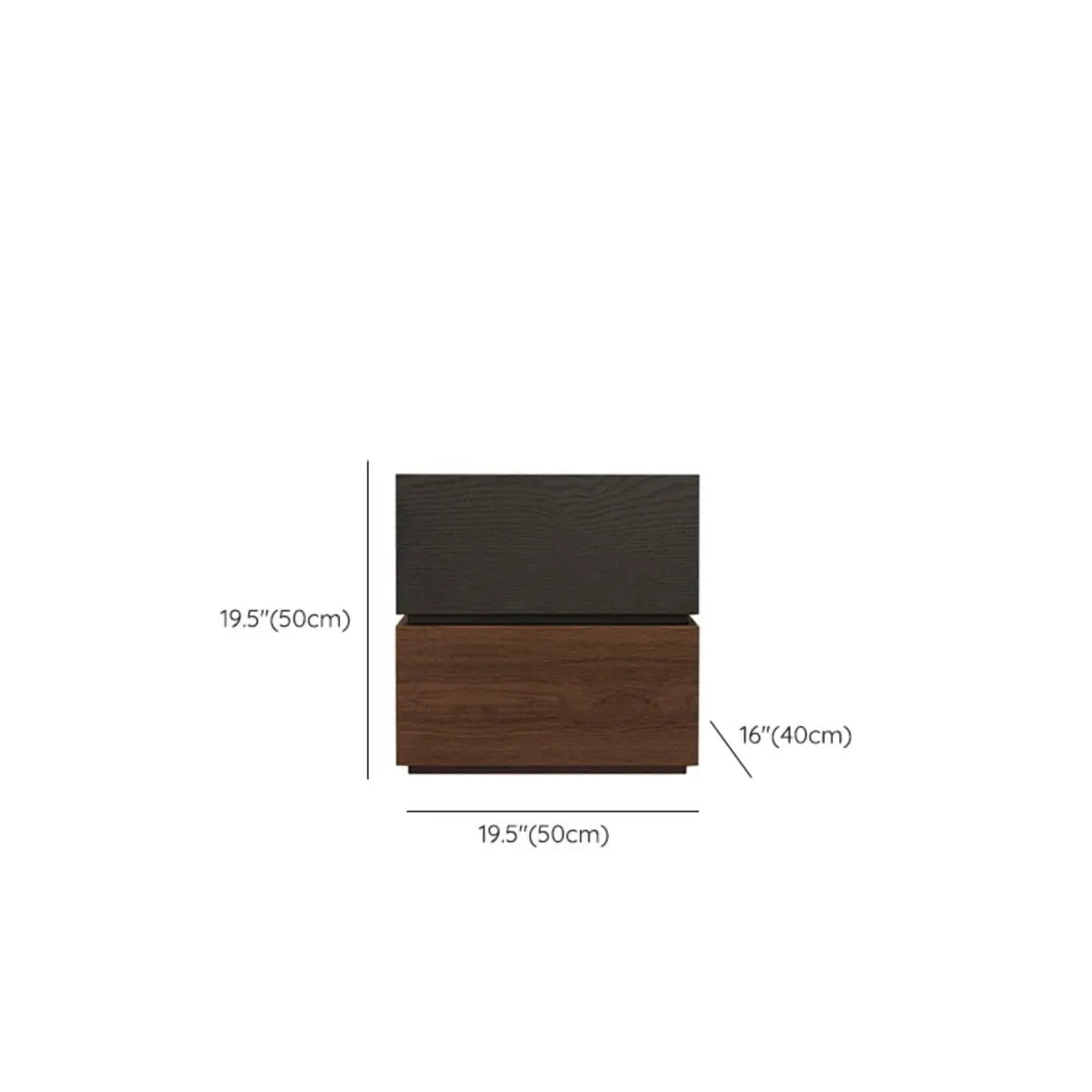 Modern Brown and Black Wood Nightstand with Drawer Storage Image - 20