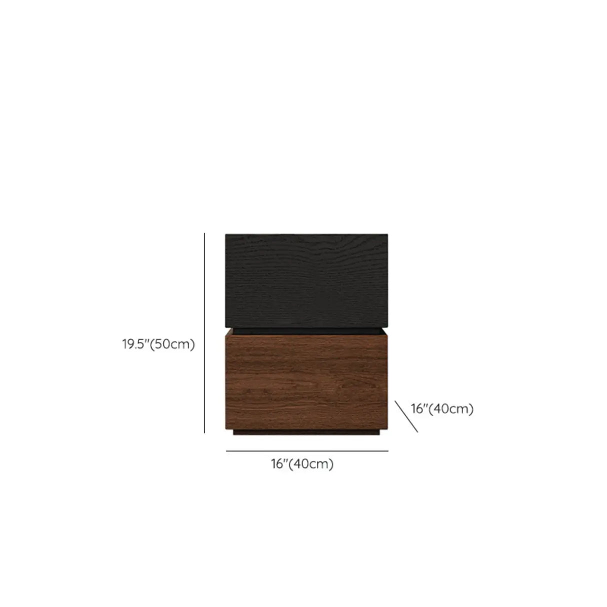 Modern Brown and Black Wood Nightstand with Drawer Storage Image - 23