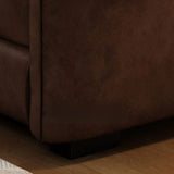 Modern Brown Cow Leather Pillow Top Arm Down Fill Sofa Image - 16