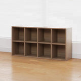 Modern Brown Cube Modular Wooden Storage Bookcases Image - 12