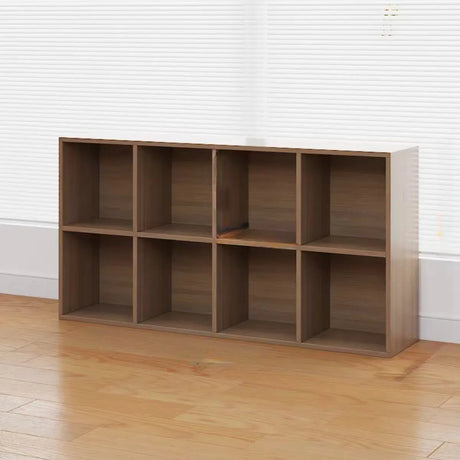 Modern Brown Cube Modular Wooden Storage Bookcases Image - 2