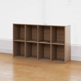 Modern Brown Cube Modular Wooden Storage Bookcases Image - 4