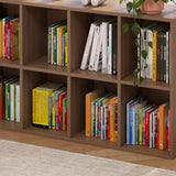 Modern Brown Cube Modular Wooden Storage Bookcases Image - 8