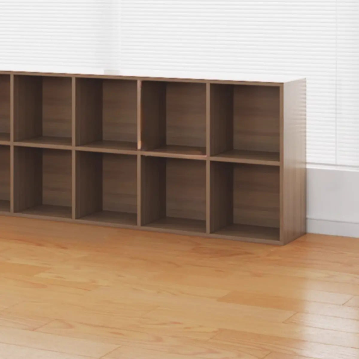 Modern Brown Cube Modular Wooden Storage Bookcases Image - 9