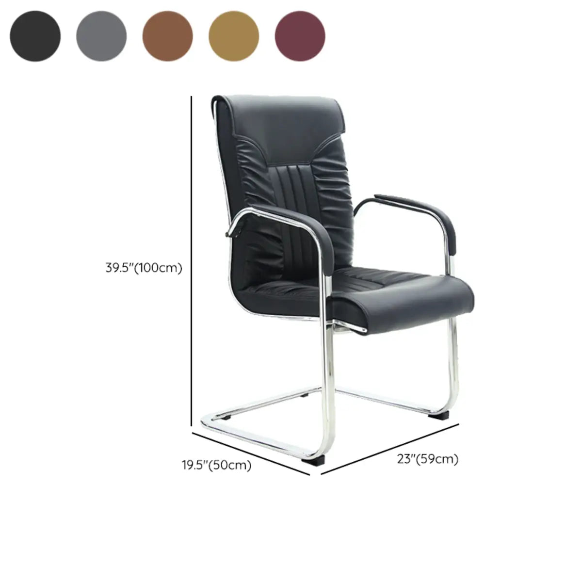 Modern Brown Ergonomic Leather Office Chair with Arms 
