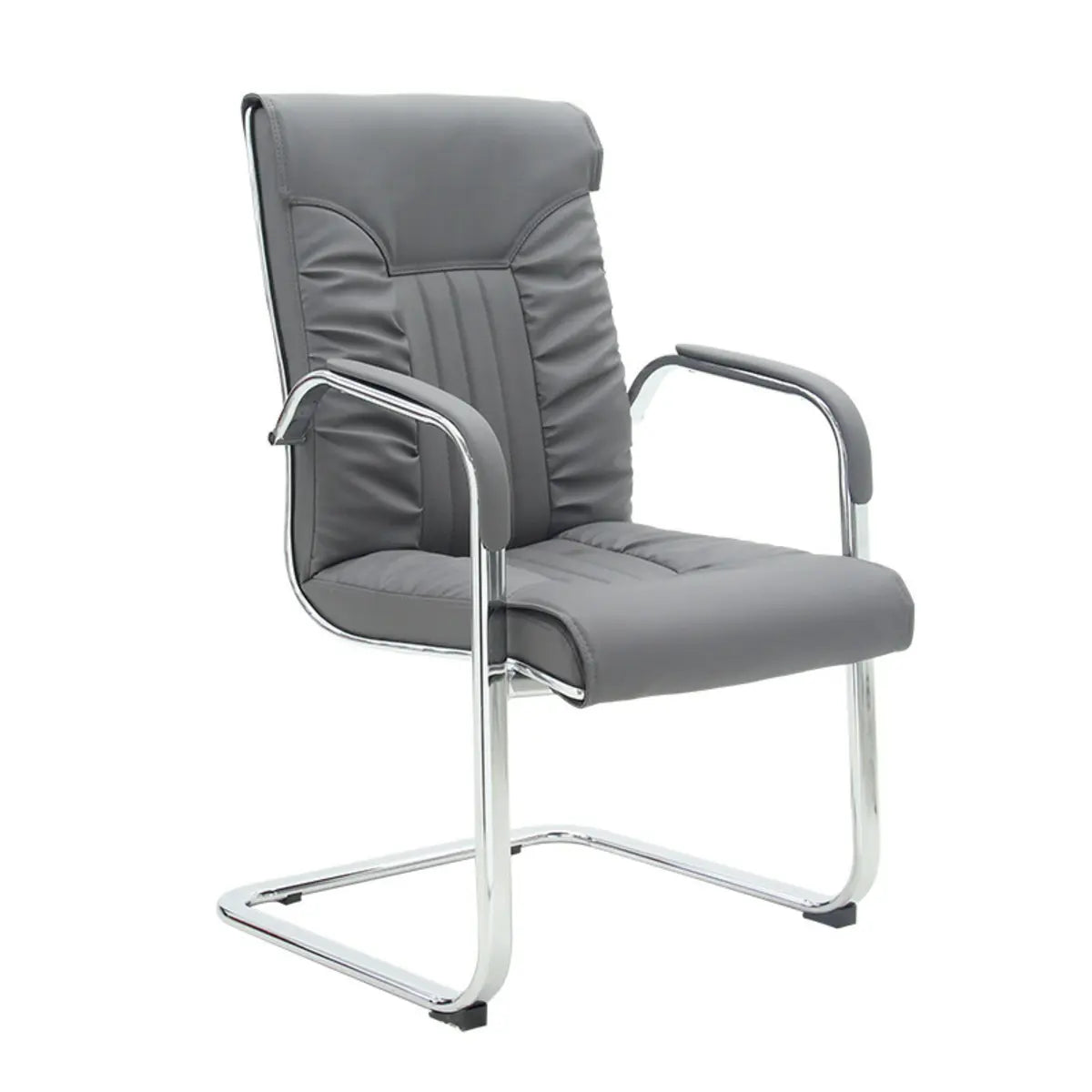 Modern Brown Ergonomic Leather Office Chair with Arms Image - 3