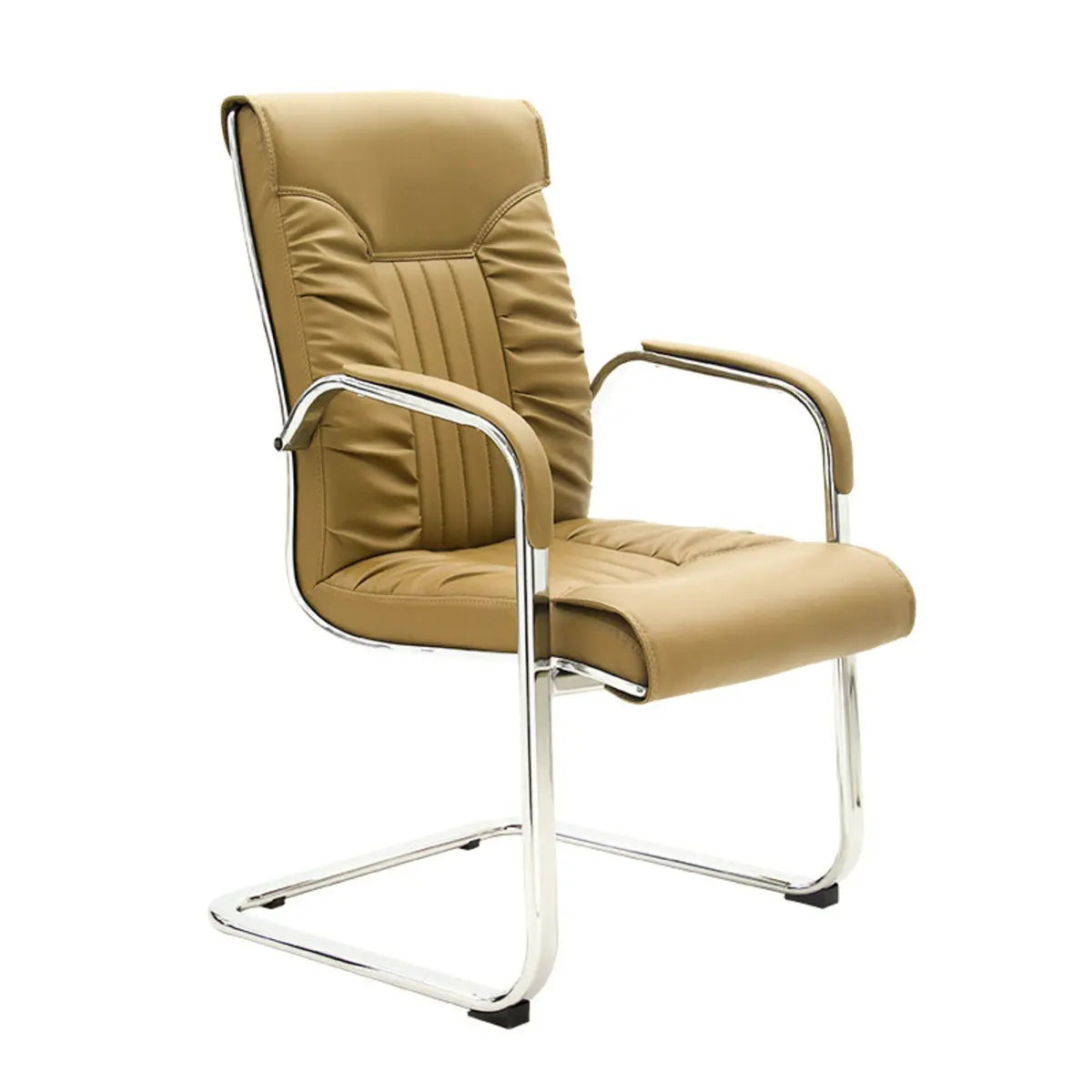 Modern Brown Ergonomic Leather Office Chair with Arms Image - 7