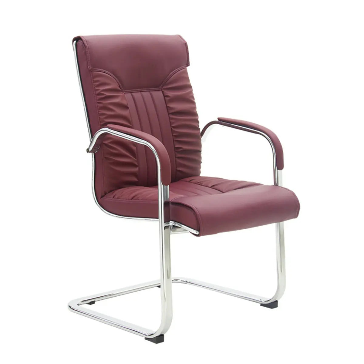 Modern Brown Ergonomic Leather Office Chair with Arms Image - 9