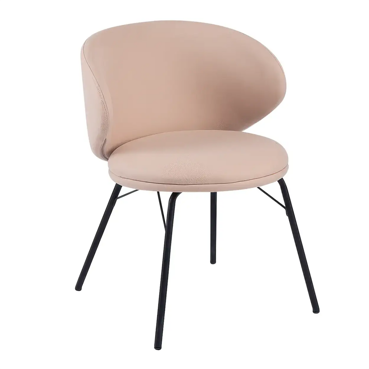 Modern Brown Leathaire Upholstered Curved Back Dining Chair Image - 15