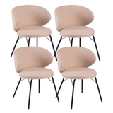 Modern Brown Leathaire Upholstered Curved Back Dining Chair Image - 17