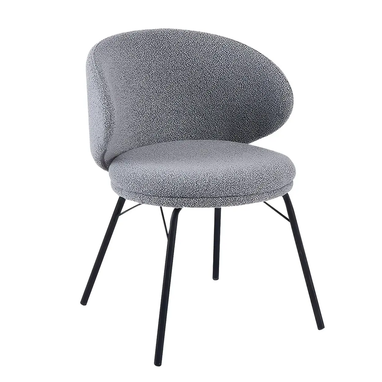 Modern Brown Leathaire Upholstered Curved Back Dining Chair Image - 21