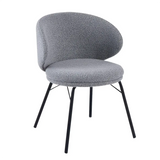 Modern Brown Leathaire Upholstered Curved Back Dining Chair Image - 21