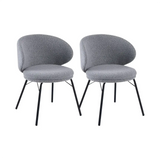 Modern Brown Leathaire Upholstered Curved Back Dining Chair Image - 22