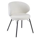 Modern Brown Leathaire Upholstered Curved Back Dining Chair Image - 24