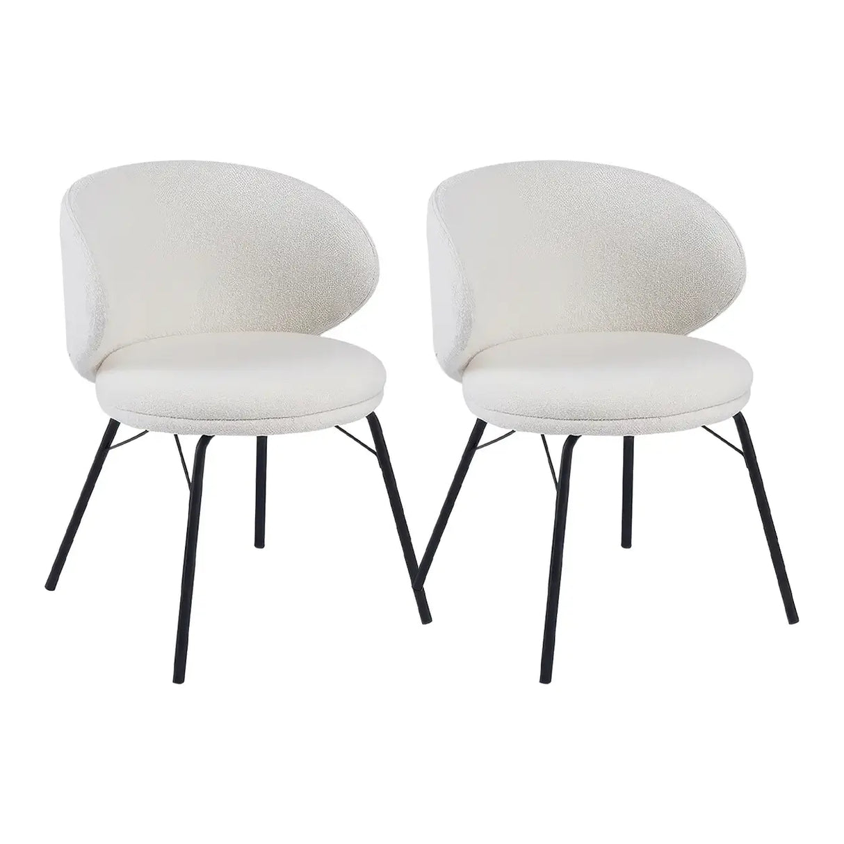 Modern Brown Leathaire Upholstered Curved Back Dining Chair Image - 25