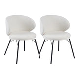 Modern Brown Leathaire Upholstered Curved Back Dining Chair Image - 25