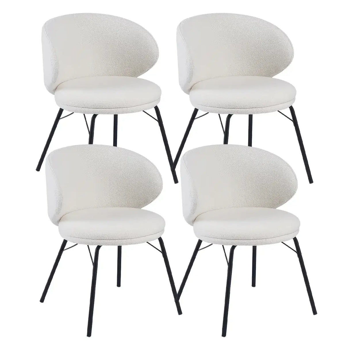 Modern Brown Leathaire Upholstered Curved Back Dining Chair Image - 26