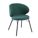 Modern Brown Leathaire Upholstered Curved Back Dining Chair Image - 9