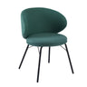 Modern Brown Leathaire Upholstered Curved Back Dining Chair Image - 9