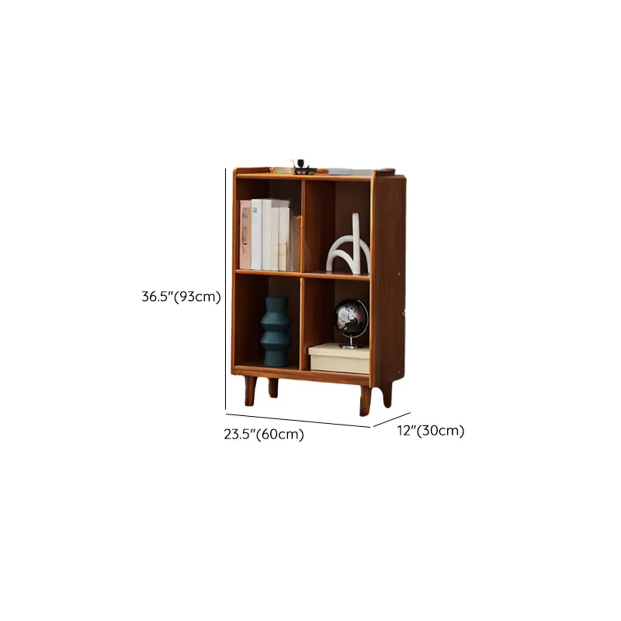 Modern Brown Lumber Rectangular Cocoa Wide Bookcase Image - 16