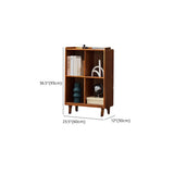 Modern Brown Lumber Rectangular Cocoa Wide Bookcase Image - 16