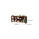 Modern Brown Lumber Rectangular Cocoa Wide Bookcase Image - 17