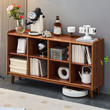 Modern Brown Lumber Rectangular Cocoa Wide Bookcase Image - 6