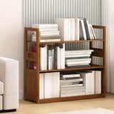 Modern Brown Open Back Wood Frame Standard Bookshelf Image - 10