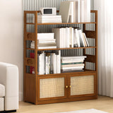 Modern Brown Open Back Wood Frame Standard Bookshelf Image - 21