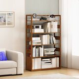 Modern Brown Open Back Wood Frame Standard Bookshelf Image - 26