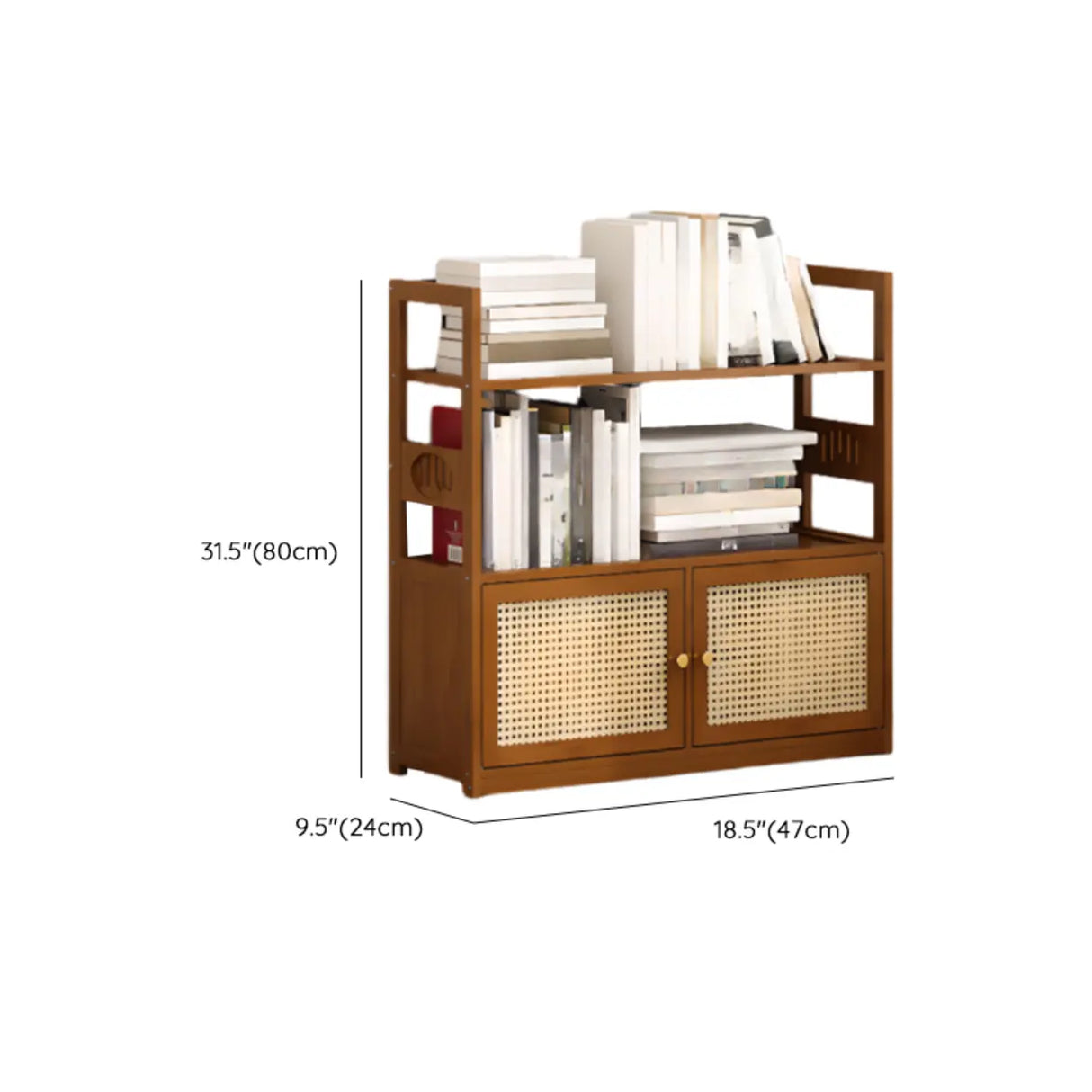 Modern Brown Open Back Wood Frame Standard Bookshelf 