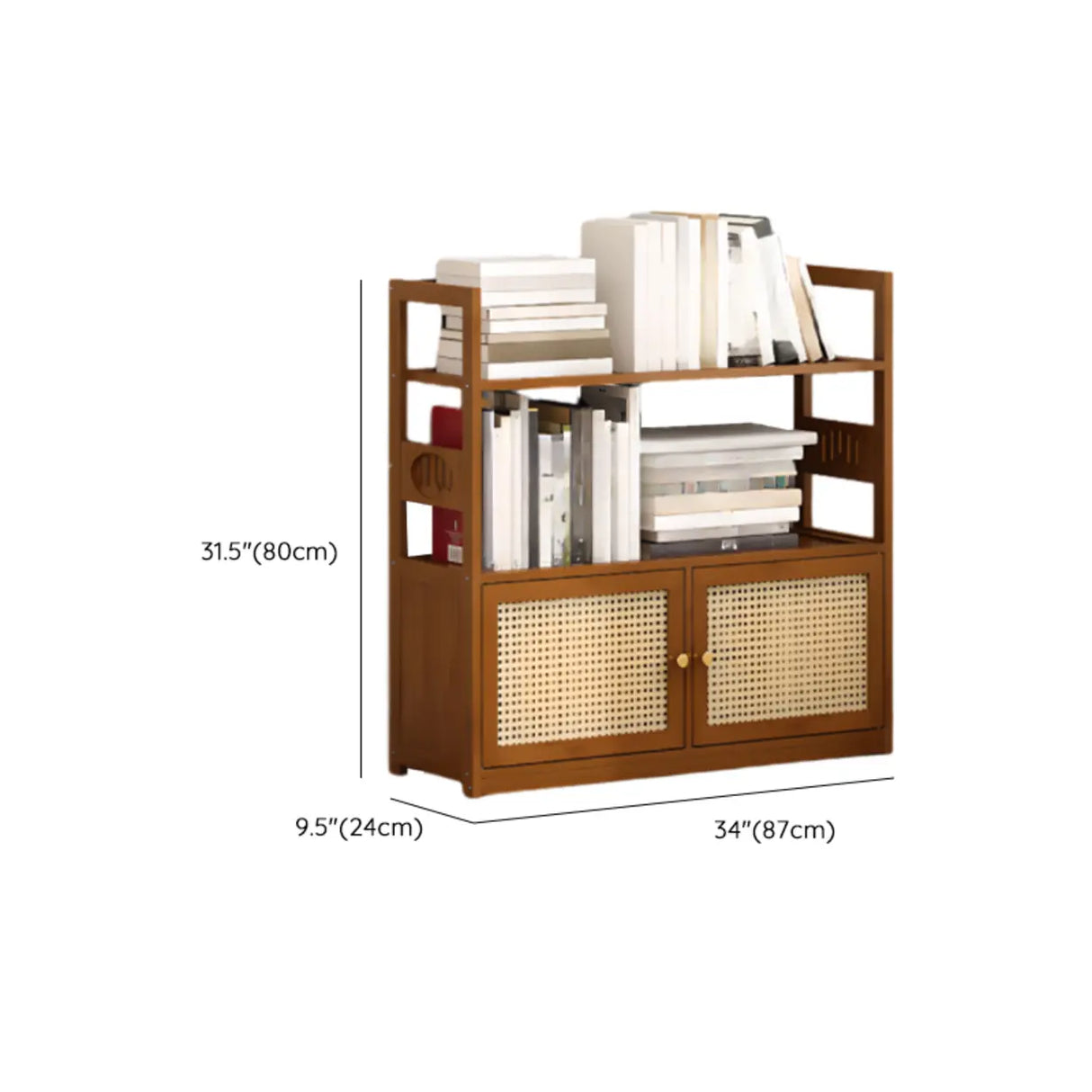 Modern Brown Open Back Wood Frame Standard Bookshelf Image - 36