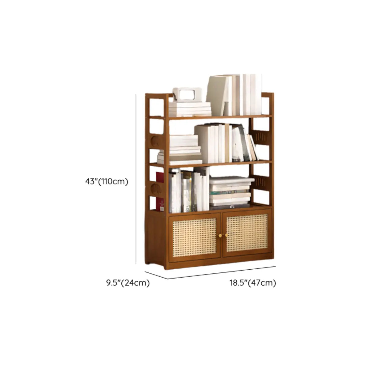 Modern Brown Open Back Wood Frame Standard Bookshelf Image - 37