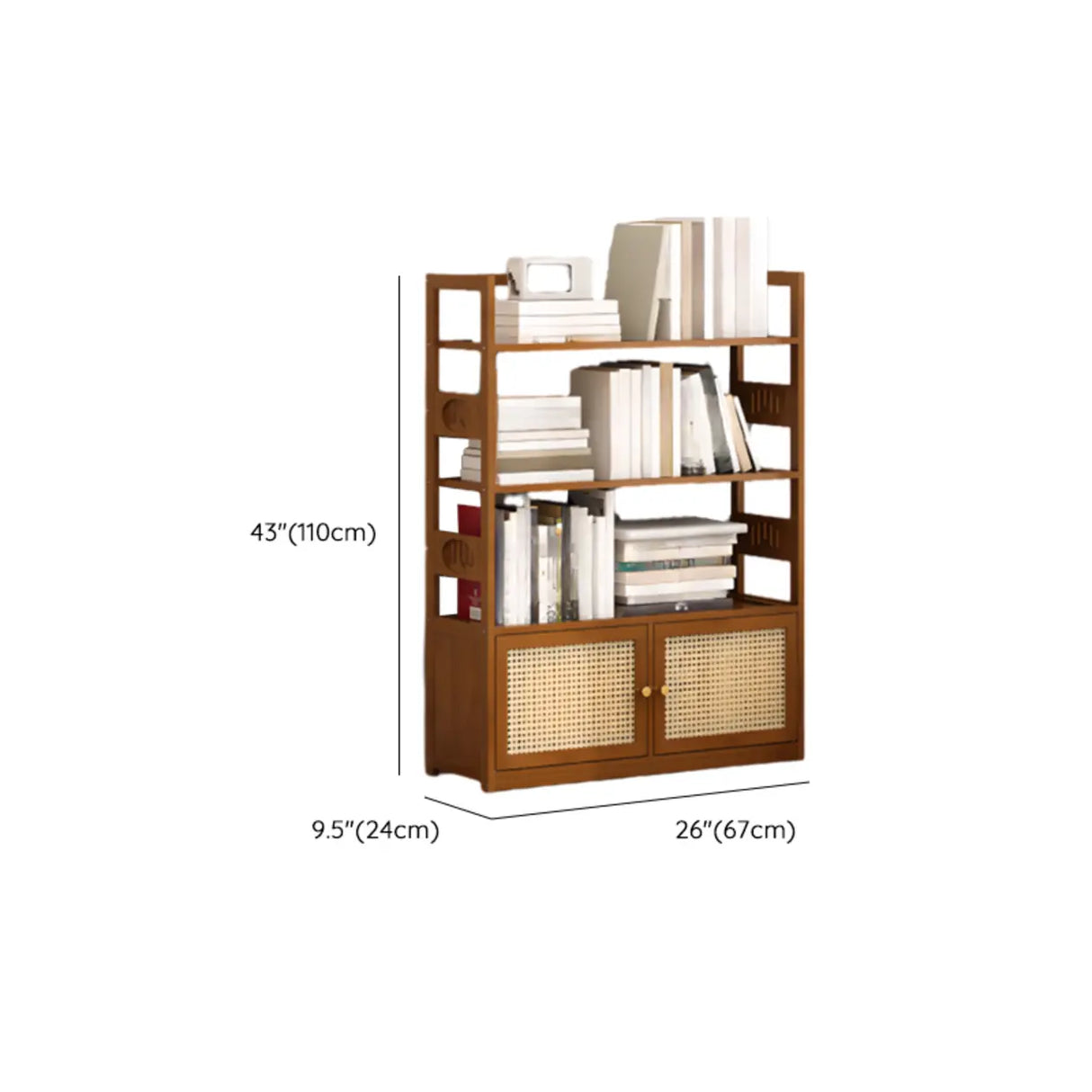 Modern Brown Open Back Wood Frame Standard Bookshelf Image - 38