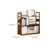 Modern Brown Open Back Wood Frame Standard Bookshelf Image - 46