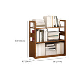 Modern Brown Open Back Wood Frame Standard Bookshelf Image - 47