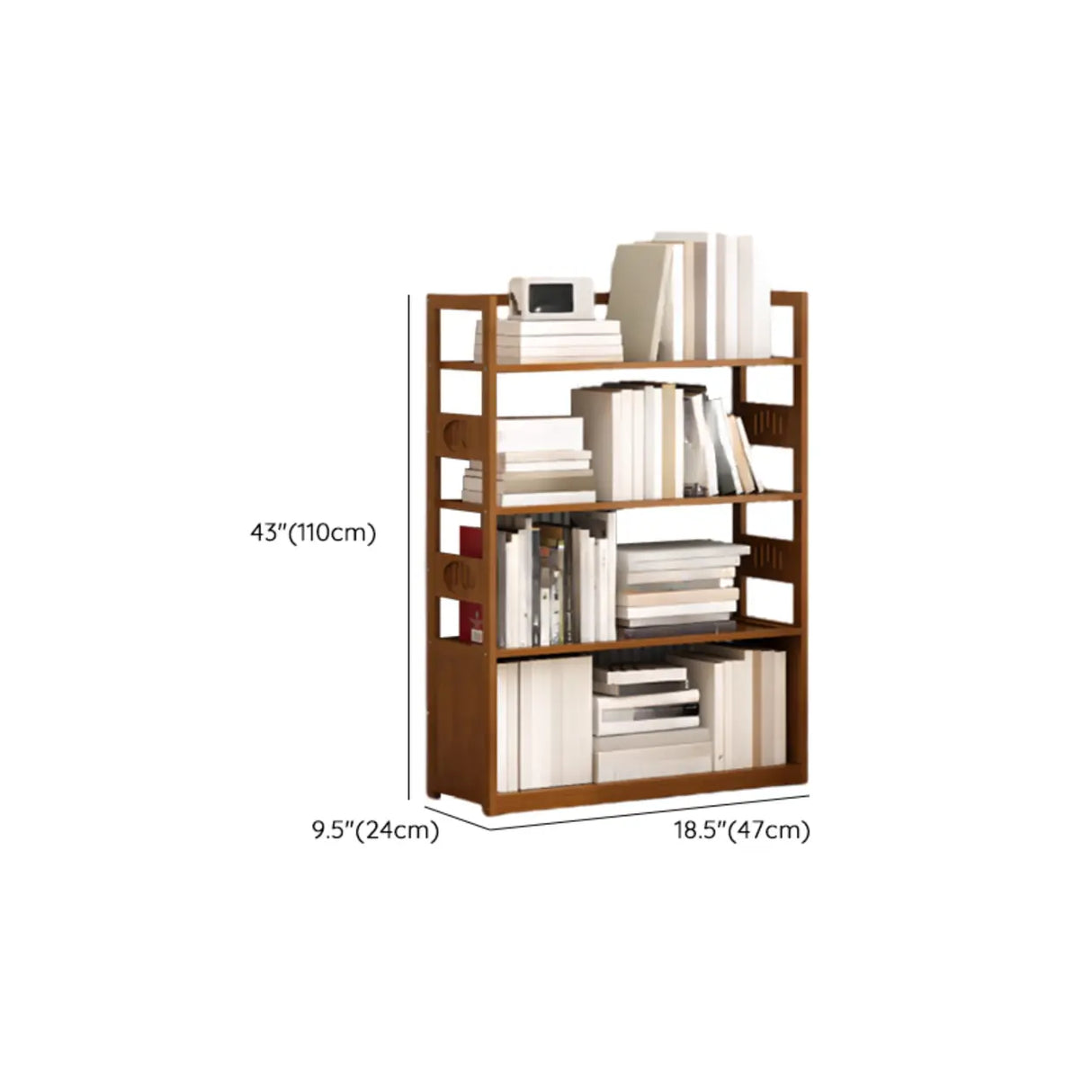 Modern Brown Open Back Wood Frame Standard Bookshelf Image - 49