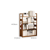 Modern Brown Open Back Wood Frame Standard Bookshelf Image - 50