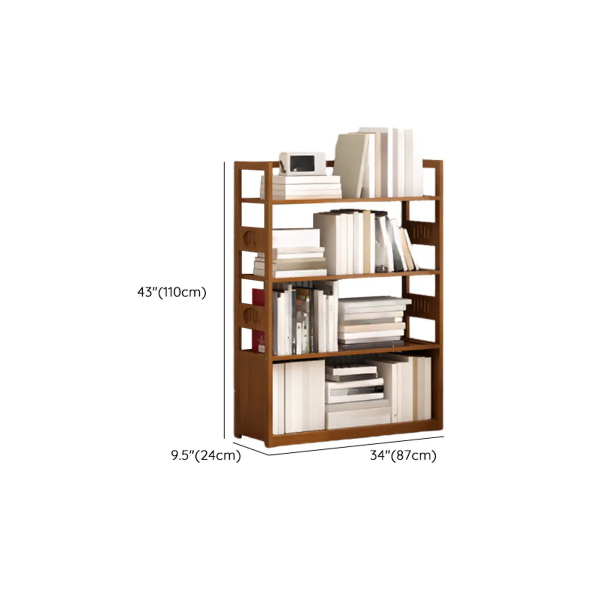 Modern Brown Open Back Wood Frame Standard Bookshelf Image - 51