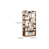 Modern Brown Open Back Wood Frame Standard Bookshelf Image - 57