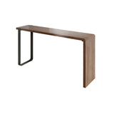 Modern Brown Rectangular  Bar Table with Metal Leg Image - 10