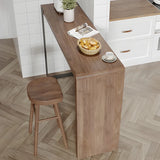 Modern Brown Rectangular  Bar Table with Metal Leg Image - 16