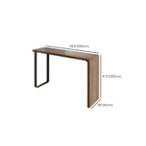 Modern Brown Rectangular  Bar Table with Metal Leg #size