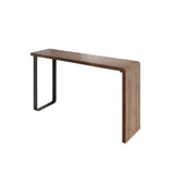 Modern Brown Rectangular  Bar Table with Metal Leg Image - 5