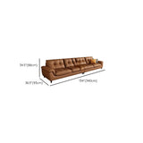 Modern Brown Tear Resistant Full Grain Cow Leather Sofa Image - 16